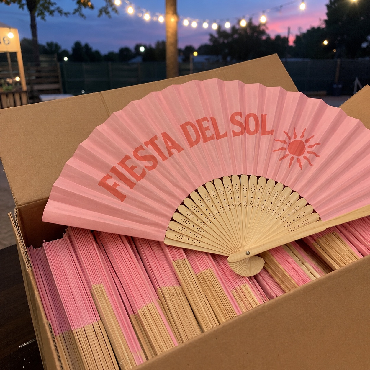 Personalized hand fans — customer photo