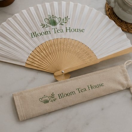Custom hand fans for a small business promotion